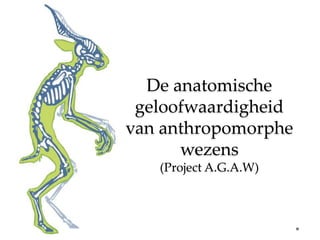 De anatomische
geloofwaardigheid
van anthropomorphe
wezens
(Project A.G.A.W)
 