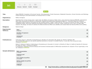 26 http://www.ebi.ac.uk/bioinvindex/study.seam?studyId=BII-S-8
 