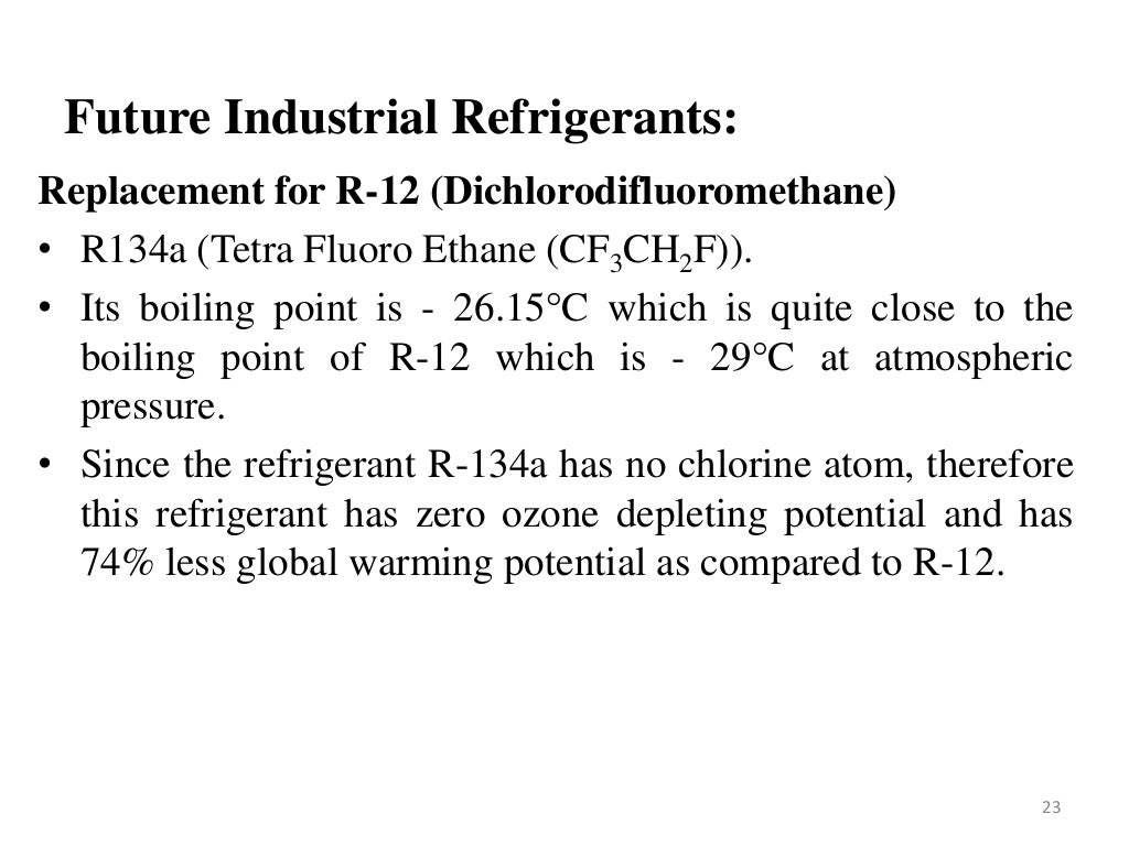 Refrigerants used in Refrigeration System