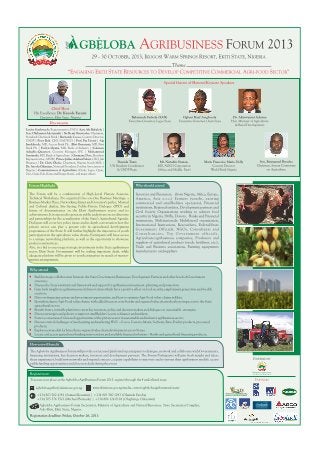 Agbeloba agribusiness forum 2013