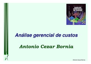 Antonio Cezar Bornia
Análise gerencial de custos
Antonio Cezar Bornia
 