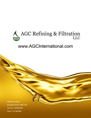 www.AGCInternational.com
3045 East Elm Street
Springfield, Missouri 65802, USA
Toll Free: +1 800 865 3208
Phone: +1 417 865 2844
 