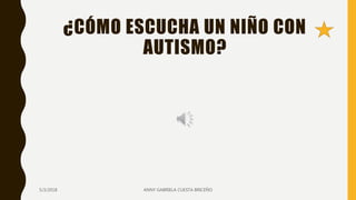 ¿CÓMO ESCUCHA UN NIÑO CON
AUTISMO?
5/3/2018 ANNY GABRIELA CUESTA BRICEÑO
 