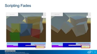 Copyright © 2015, Intel Corporation. All rights reserved.
*Other names and brands may be claimed as the property of others.
Optimization Notice
18
Scripting Fades
 