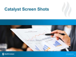 © 2013 Health Catalyst
www.healthcatalyst.com
© 2013 Health Catalyst
www.healthcatalyst.com
Catalyst Screen Shots
21
 