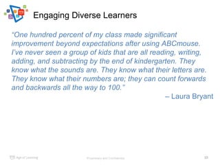Engaging Diverse Learners
Proprietary and Confidential.
“One hundred percent of my class made significant
improvement beyo...