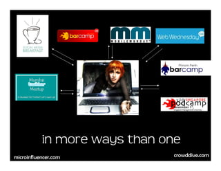 in more ways than one
                               crowddive.com
microinfluencer.com
 