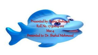 Presented by: Rabia Shehzadi
Roll No. 17130814-012
Msc.4
Presented to: Dr. Shahid Mehmood
 