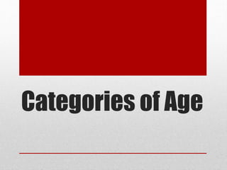 Categories of Age

 