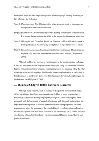 Age and motivation in l2 learning | PDF