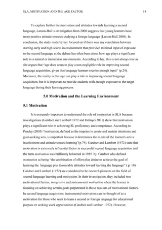 Age and motivation in l2 learning | PDF