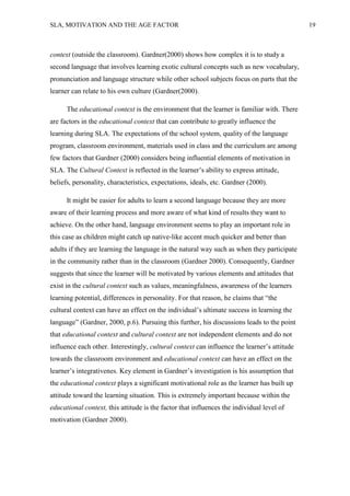 Age and motivation in l2 learning | PDF