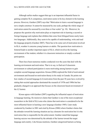 Age and motivation in l2 learning | PDF