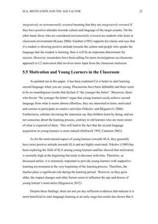 Age and motivation in l2 learning | PDF