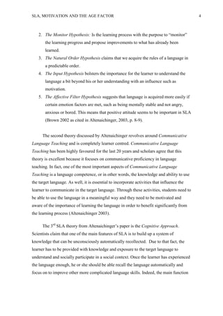 Age and motivation in l2 learning | PDF