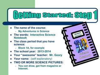 Interactive Science Notebook Setup | PPTX