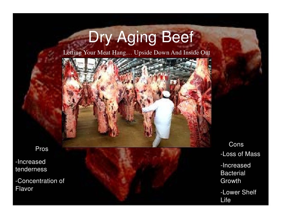 Why do we naturally age beef but not chicken?