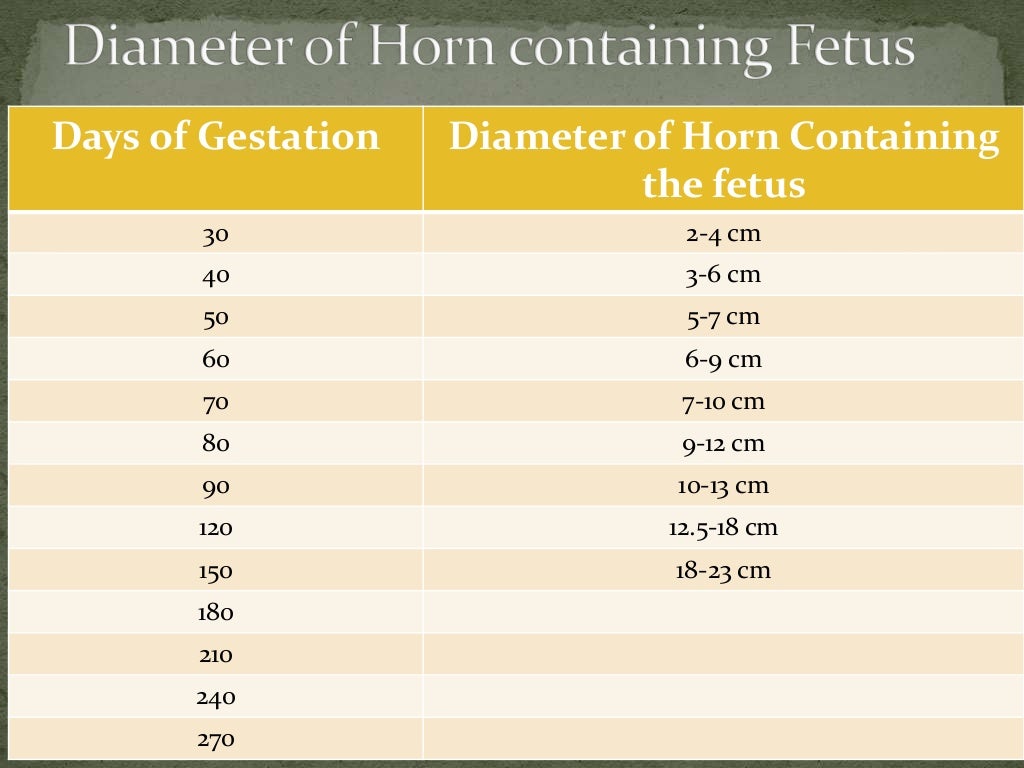 Age determination of fetus