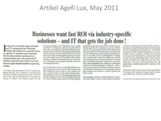 Artikel Agefi Lux, May 2011  