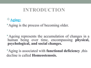 Physiology of aging and applied aspects. | PPTX