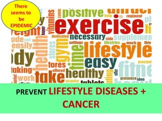 PREVENT LIFESTYLE DISEASES +
CANCER
There
seems to
be
EPIDEMIC
 