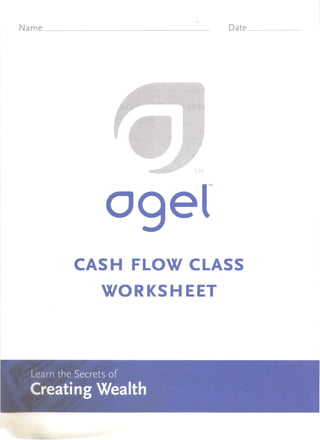 Agel Cash Flow Class Worksheet 09292010
