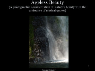 Ageless Beauty (A photographic documentation of  nature’s beauty with the assistance of musical quotes) Sonny Snyder 