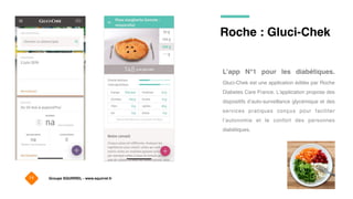 Groupe SQUIRREL - www.squirrel.fr
14
iOS et Android
Roche : Gluci-Chek
L’app N°1 pour les diabétiques.
Gluci-Chek est une ...