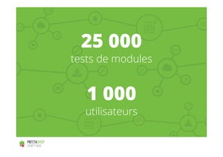 25 000 
tests de modules 
1 000 
utilisateurs 
 