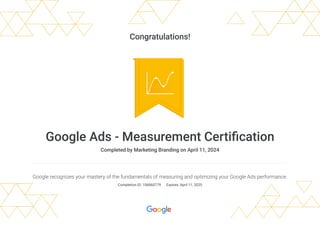 Agencia Marketing Branding Measurement Certification Google Ads Abril ...