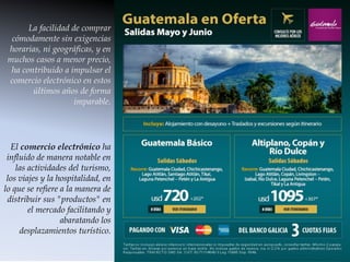 La facilidad de comprar
cómodamente sin exigencias
horarias, ni geográficas, y en
muchos casos a menor precio,
ha contribuido a impulsar el
comercio electrónico en estos
últimos años de forma
imparable.
El comercio electrónico ha
influido de manera notable en
las actividades del turismo,
los viajes y la hospitalidad, en
lo que se refiere a la manera de
distribuir sus "productos" en
el mercado facilitando y
abaratando los
desplazamientos turístico.
 