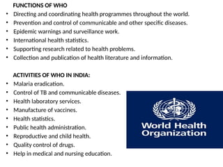 National and international agencies and role of nurse. | PPTX