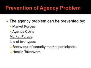 Agency problem and agency cost | PPTX