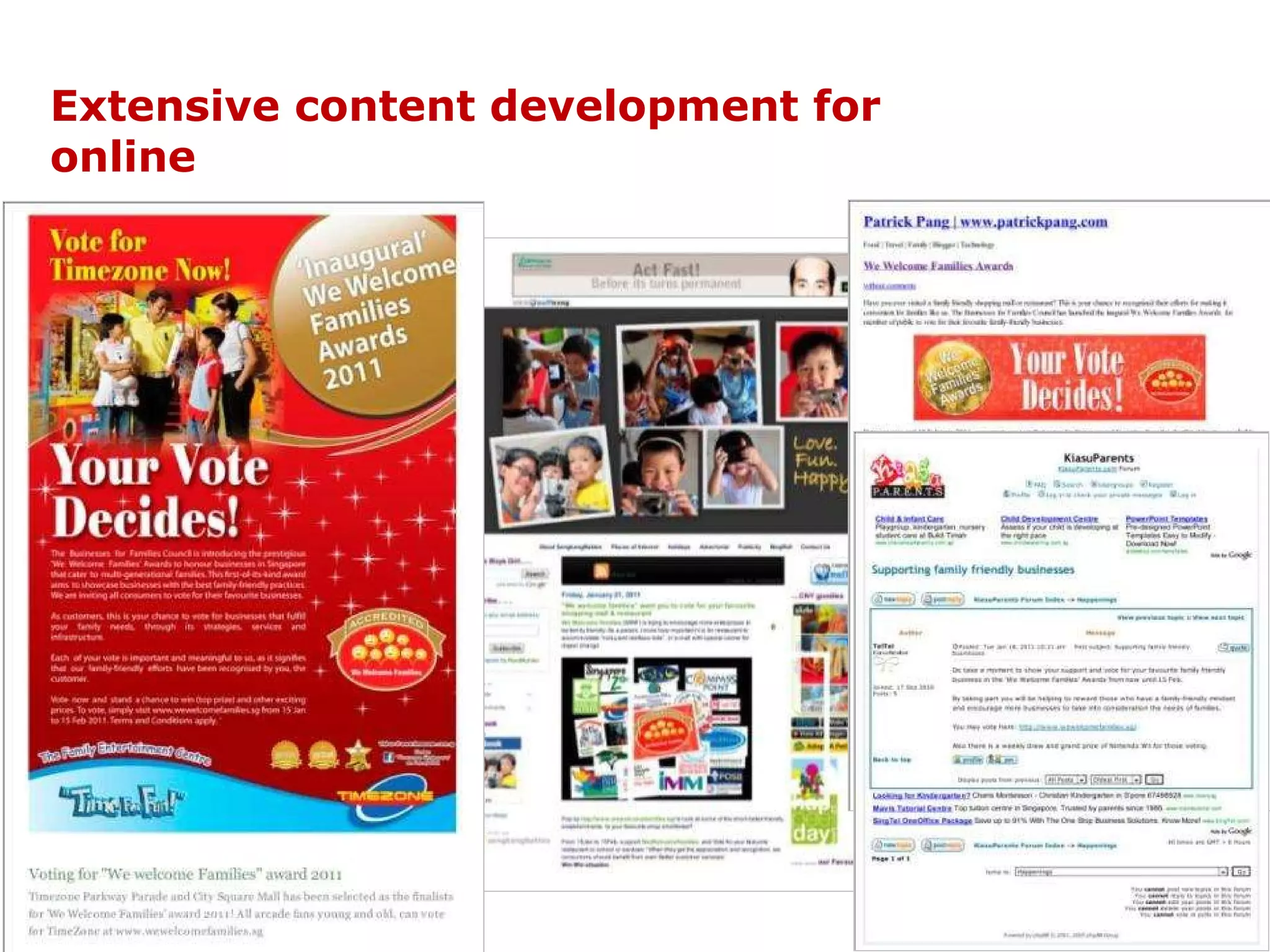 Extensive content development for online 