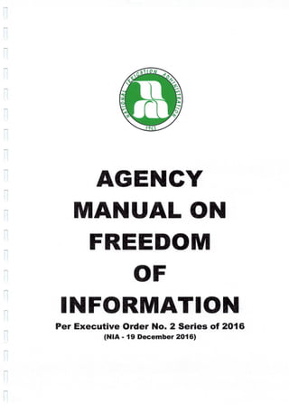AGENCY MANUAL ON FREEDOM OF INFORMATION