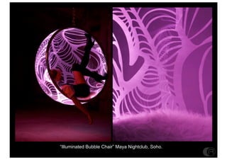 Illuminated Bubble Chair Maya Nightclub, Soho.
 