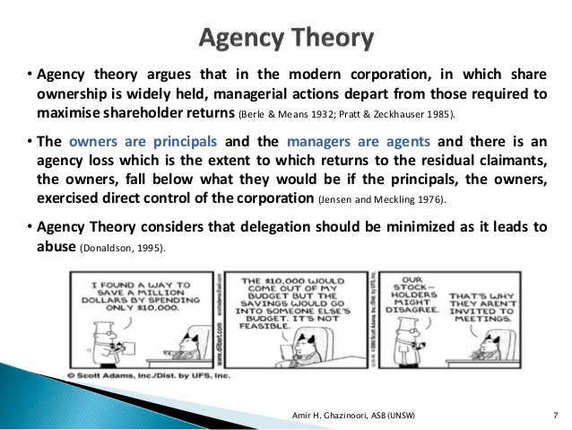 Corporate governance agency theory essay