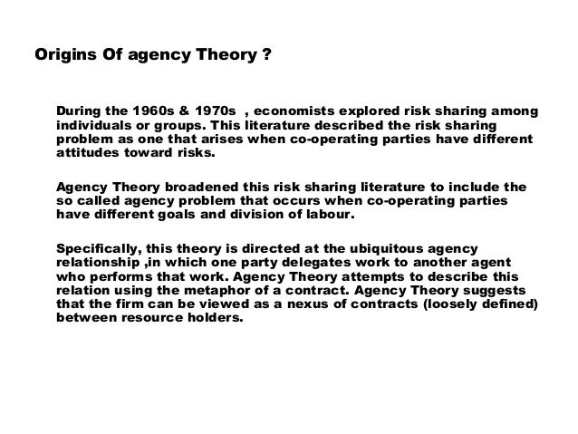 agency theory literature review