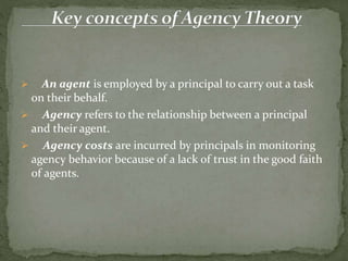Agency theory ob | PPTX