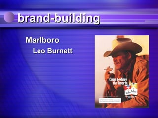 brand-building
 Marlboro
  Leo Burnett
 