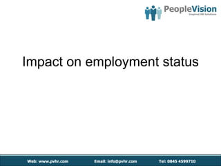 Impact on employment status
 