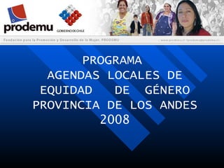 PROGRAMA AGENDAS LOCALES DE EQUIDAD  DE  GÉNERO PROVINCIA DE LOS ANDES 2008  