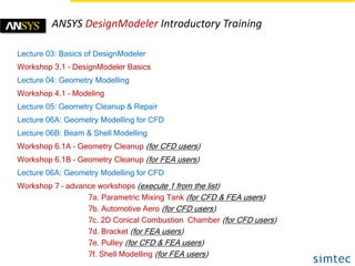 ANSYS CFD FEA Training Agenda | PPTX