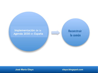 José María Olayo olayo.blogspot.com
Implementación de la
Agenda 2030 en España
Reconstruir
lo común
 