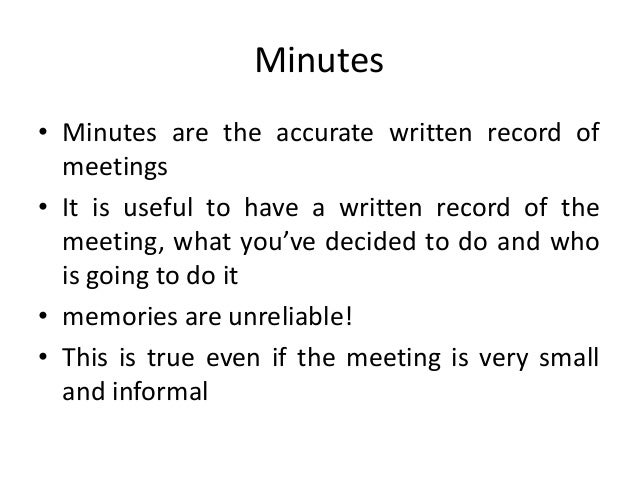what are minutes for a meeting