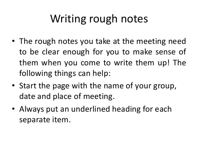 how to write up minutes from a meeting