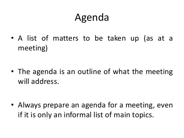 how to write an agenda for meeting