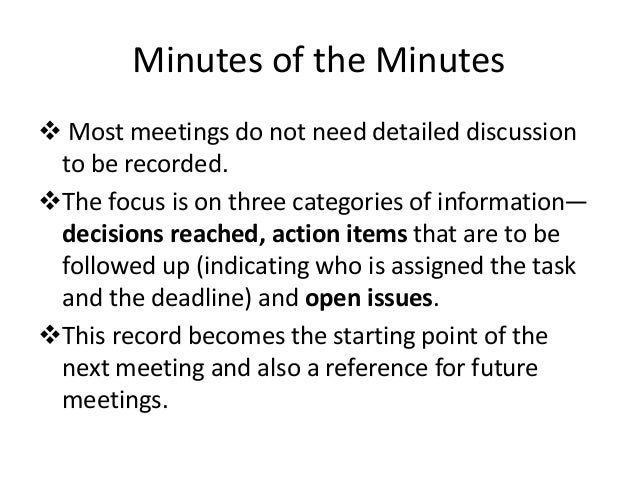 what are minutes for a meeting