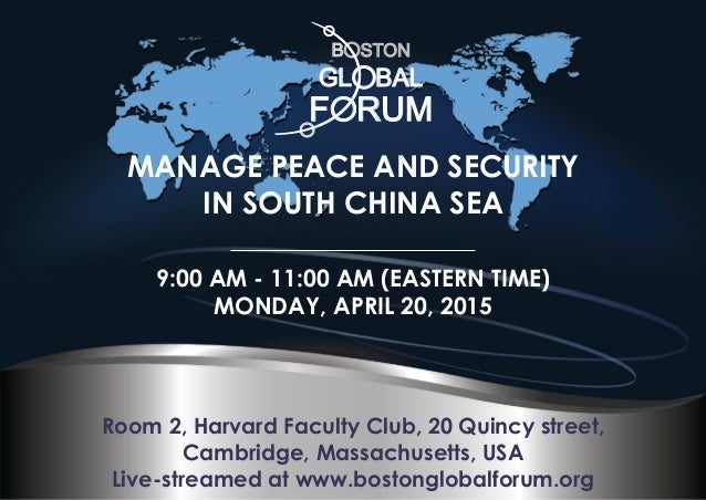 April Conference Manage Peace And Security In South China Sea