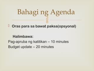 Agenda at Memorandum sa piling larang fil | PPTX